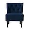 Baxton Studio Harmon Modern Navy Blue Velvet Fabric and Walnut Brown Finished Wood Accent Chair 186-11686-Zoro - alternate 3